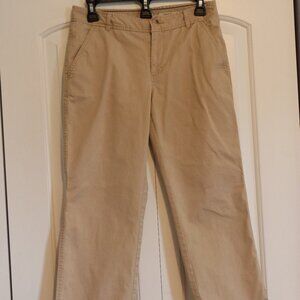 LL Bean Favorite Fit Khaki Straight Leg Pant Size 2 Cotton Blend Casual Office